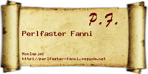Perlfaster Fanni névjegykártya